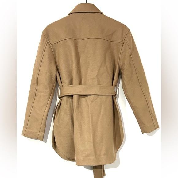 Aritzia Wilfred Rialto Wool Belted Shirt Jacket Camel Tan XS - Picture 6 of 9
